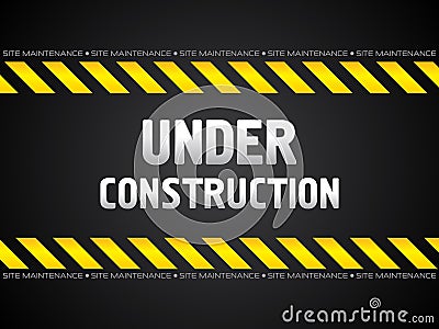 Abstract black under construction background Cartoon Illustration