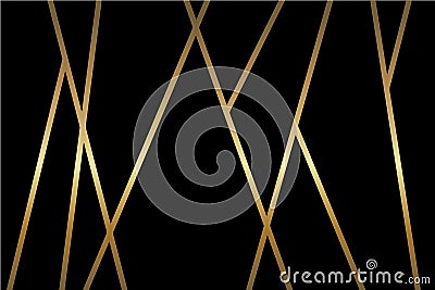 Abstract black vector background with shiny metallic golden mosaic lines Vector Illustration