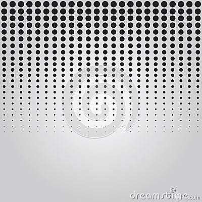 Abstract black vertical dropped dots halftone technique effect background design element Vector Illustration