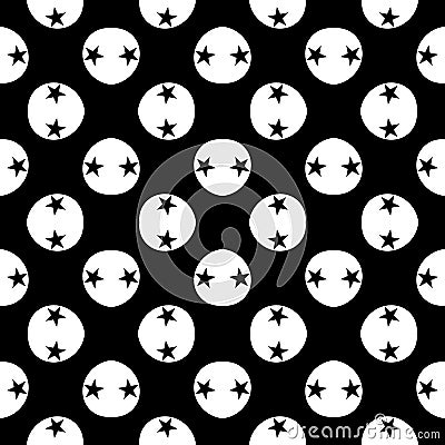 Abstract black and white background rectangles inside star seamless pattern repeated designs. Vector Illustration