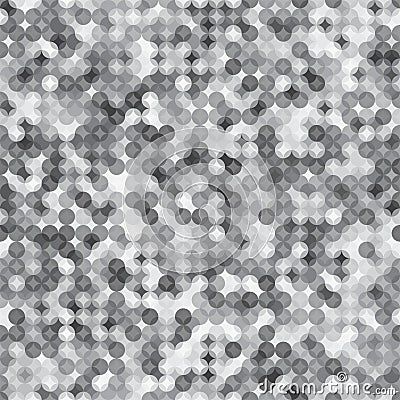 Abstract black and white bright modern vector circle seamless pattern. Grayscale spot unique background. Vector Illustration