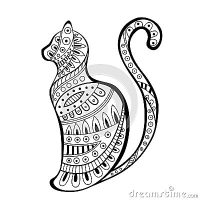 Abstract Black White Cat Pattern Illustration Stock Vector - Image ...