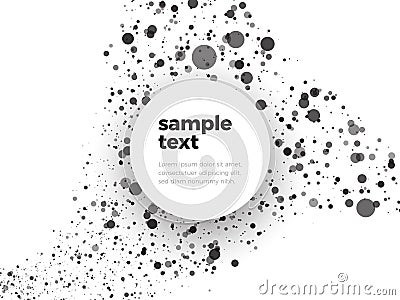 Abstract black and white dotted background with label Stock Photo
