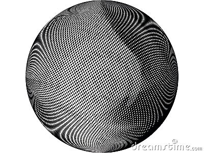 Abstract black and white dotted sphere. Stock Photo