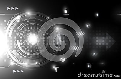 Abstract black and white future technology concept backgroundAbstract black and white future technology concept background Vector Illustration