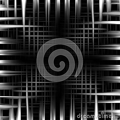 Abstract black and white metal frame background Cartoon Illustration