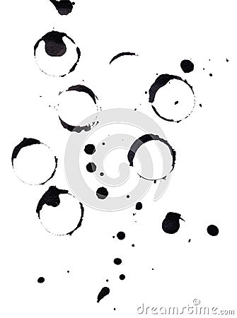 Abstract black and white monochrome ink circle Stock Photo