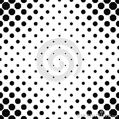 Abstract black white octagon pattern background Vector Illustration