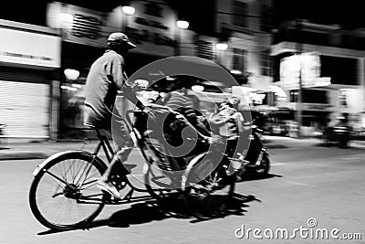 abstract movement of cyclo driver in vietnam Stock Photo