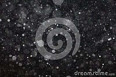 Abstract black white snow texture on black background Stock Photo