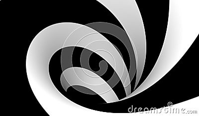 Abstract black and white spiral Stock Photo
