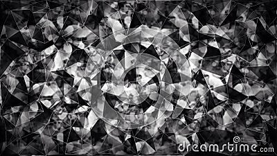 Abstract black and white triangle polygon wallpaper Stock Photo