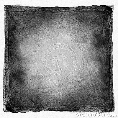 Abstract black and white watercolor painted background. Stock Photo