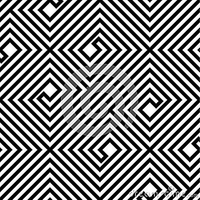 Abstract Black and White ZigZag Vector Seamless Pattern Vector Illustration