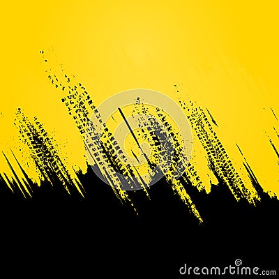 Yellow tire track wallpaper Vector Illustration