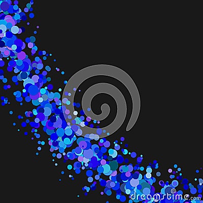 Abstract blank curved confetti background with dispersed dots Vector Illustration