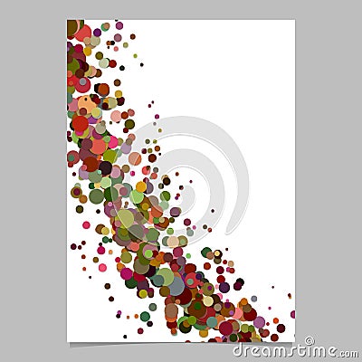 Abstract blank curved confetti flyer background template with sprinkled dots Vector Illustration
