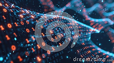Abstract blend of DNA strands and binary code symbolizing AI ethics evolution. Equality in ai ethics Stock Photo
