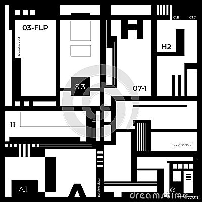 Abstract block diagram of a microchip, futuristic visual Vector Illustration