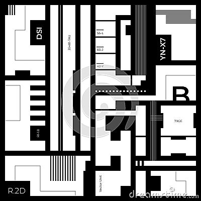 Abstract block diagram of a microchip, futuristic visual Vector Illustration