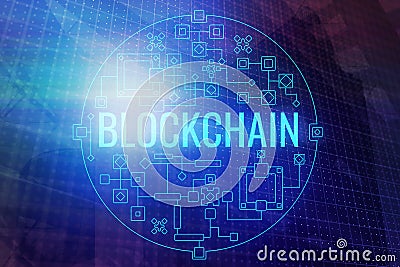 Abstract blockchain background Stock Photo