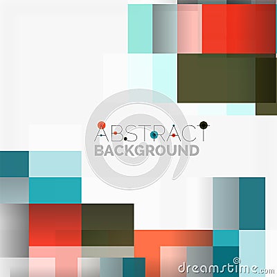 Abstract blocks template design background, simple geometric shapes on white, straight lines and rectangles Vector Illustration