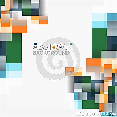 Abstract blocks template design background, simple geometric shapes on white, straight lines and rectangles Vector Illustration