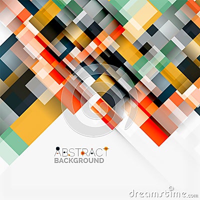 Abstract blocks template design background, simple geometric shapes on white, straight lines and rectangles Vector Illustration