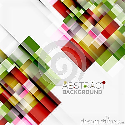 Abstract blocks template design background, simple geometric shapes on white, straight lines and rectangles Vector Illustration