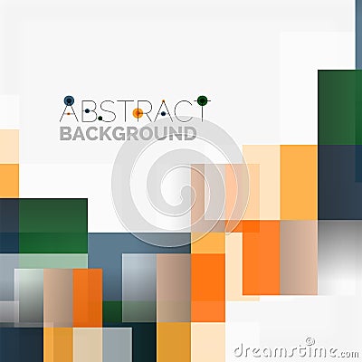 Abstract blocks template design background, simple geometric shapes on white, straight lines and rectangles Vector Illustration