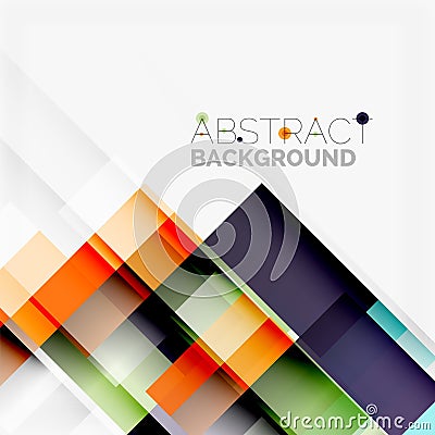 Abstract blocks template design background, simple geometric shapes on white, straight lines and rectangles Vector Illustration