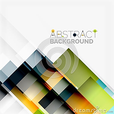 Abstract blocks template design background, simple geometric shapes on white, straight lines and rectangles Vector Illustration