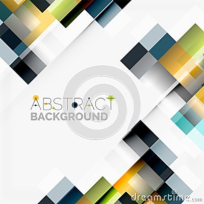 Abstract blocks template design background, simple geometric shapes on white, straight lines and rectangles Vector Illustration