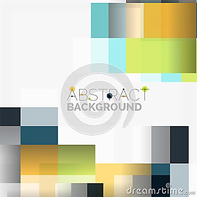 Abstract blocks template design background, simple geometric shapes on white, straight lines and rectangles Vector Illustration