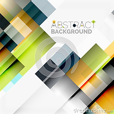 Abstract blocks template design background, simple geometric shapes on white, straight lines and rectangles Vector Illustration