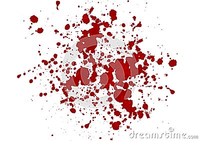 Abstract blood splatter red color isolated Vector Illustration