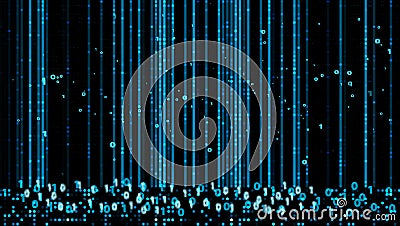 Abstract blue aqua visualization scale wipe glow dot in laser technology binary digital numeric element Stock Photo
