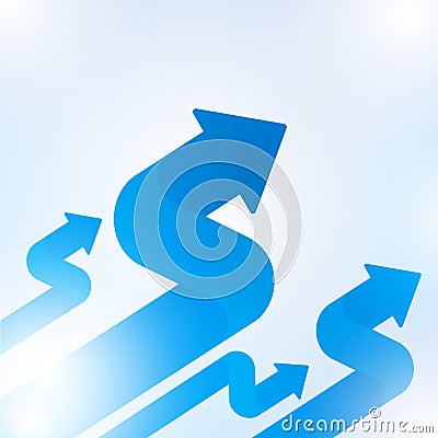 Abstract blue arrow sign growth to technology background Vector Illustration