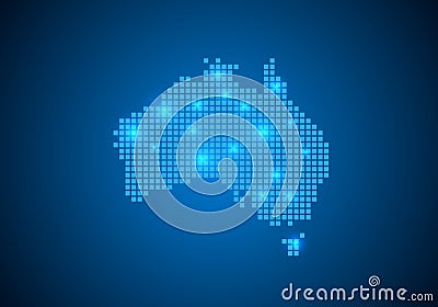 Abstract blue background with map, internet line, connected points. map with dot nodes. Global network connection concept. Wire Vector Illustration