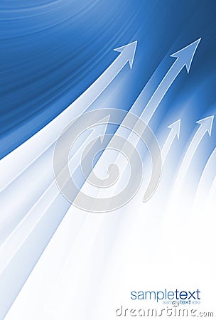 Abstract blue background with white arrows Stock Photo