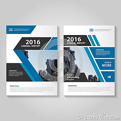 Abstract blue black annual report Leaflet Brochure Flyer template design, book cover layout design Vector Illustration