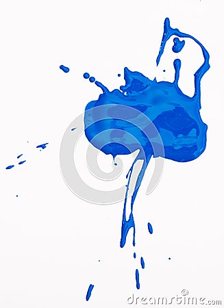 Blue blot with splashes Stock Photo