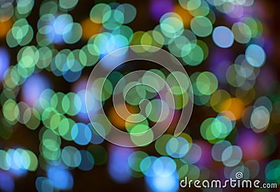 Abstract blue bokeh background. Colored lights of the night city Stock Photo