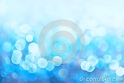 Abstract blue bokeh background or texture, copyspace Stock Photo