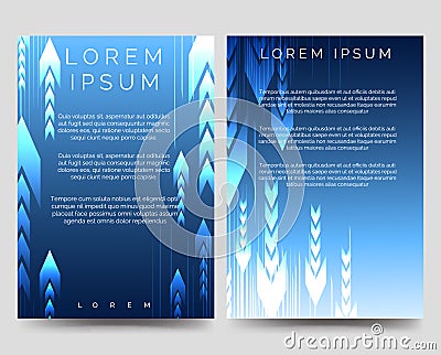 Abstract blue brochure template with arrows Vector Illustration