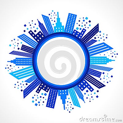 Abstract blue building design Vector Illustration