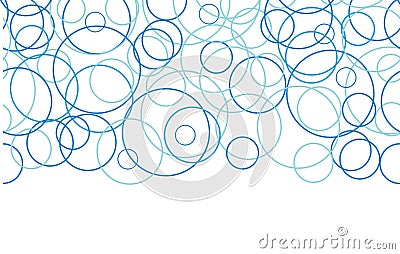 Abstract blue circles horizontal border seamless Vector Illustration