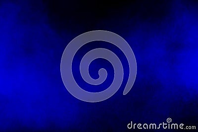 Abstract blue color smoke flowed on black background Stock Photo