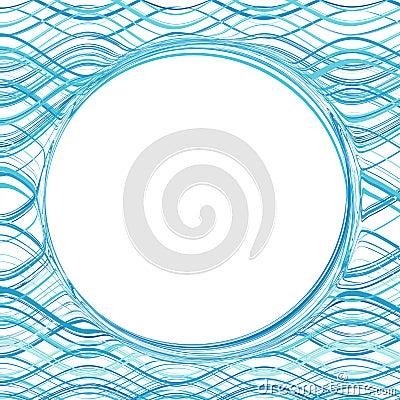 Abstract blue color water wave frame background Vector Illustration