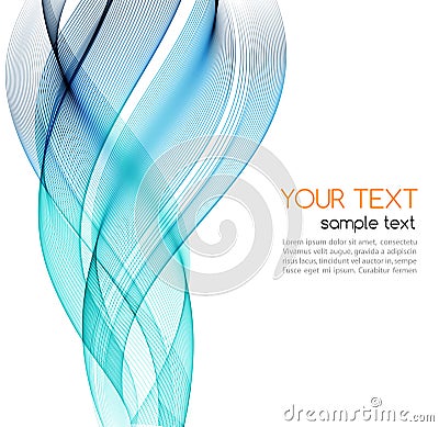 Abstract blue color wave design element. Vector Illustration